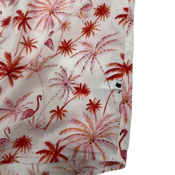 The Cats Pajamas Womens Button-Up Shirt Top SZ Large Flamingos/Palm Tree Print - Picture 8 of 11